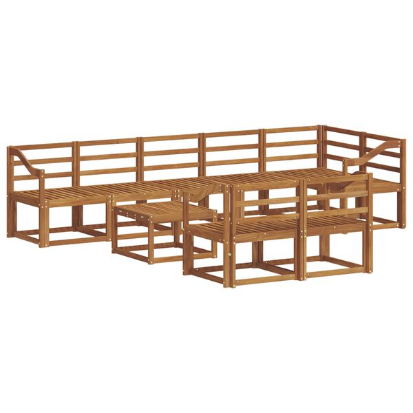 vidaXL Conjunto de sof&aacute;s de exterior 9 pcs Natural