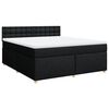 vidaXL Cama box spring con colch&oacute;n tela negro 180x200 cm