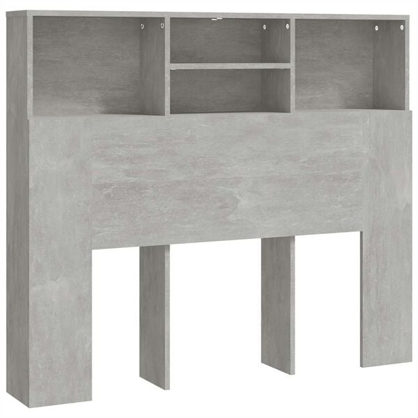 vidaXL Mueble cabecero gris hormig&oacute;n 120x19x103,5 cm