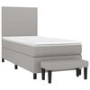 vidaXL Cama box spring con colch&oacute;n tela gris claro 90x190 cm