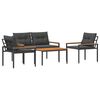 vidaXL Juego de muebles de exterior 4 uds. 4 plaza Gris oscuro