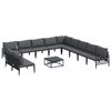 vidaXL Conjunto de sof&aacute;s de jard&iacute;n 12 uds. Negro Acero