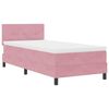vidaXL Cama Box Spring LED con colch&oacute;n Rosa 80 x 200 cm Terciopelo
