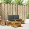 vidaXL Conjunto de sof&aacute;s de exterior 3 Pieza Natural y Antracita