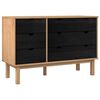 vidaXL Cajonera OTTA Negro 111 x 43 x 73,5 cm Madera de Pino Maciza
