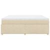 vidaXL Cama box spring con colch&oacute;n tela color crema 180x200 cm