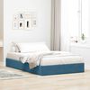 vidaXL Cama con almacenamiento Azul Oscuro 120 x 200 cm Terciopelo