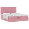 vidaXL Estructura de cama otomana colchones terciopelo rosa 200x200cm