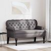 vidaXL Banco Chesterfield Gris 119.5 x 64.5 x 75 cm Cuero sintético