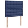 vidaXL Cama box spring con colch&oacute;n y luces LED tela azul 120x190 cm