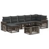 vidaXL Conjunto de sof&aacute;s de jard&iacute;n 8 uds. Gris y Gris Oscuro