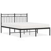 vidaXL Estructura cama sin colch&oacute;n con cabecero metal negro 140x190 cm