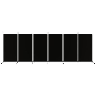 vidaXL Biombo divisor de 6 paneles de tela negro 520x180 cm