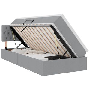vidaXL Cama con almacenamiento y LED Gris Claro 90 x 190 cm tela