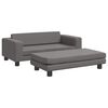 vidaXL Cama de perros con extensi&oacute;n cuero sint&eacute;tico gris 100x50x30 cm