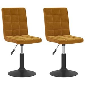 vidaXL Sillas de comedor giratorias 2 unidades terciopelo marr&oacute;n