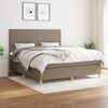 vidaXL Cama box spring con colch&oacute;n tela gris taupe 160x200 cm