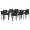 vidaXL Juego de muebles de exterior 9 uds. Negro y Antracita Textileno