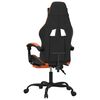 vidaXL Silla gaming con reposapi&eacute;s cuero sint&eacute;tico negro naranja
