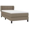 vidaXL Cama box spring con colch&oacute;n tela gris taupe 90x200 cm