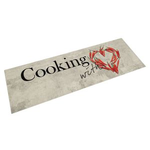 vidaXL Alfombra de cocina lavable terciopelo Peper Cooking 45x150 cm