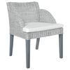 vidaXL Silla de comedor con coj&iacute;n rat&aacute;n natural gris