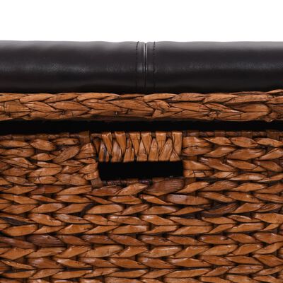 vidaXL Banco con 3 cestas hierba marina 105x40x42 cm marrón