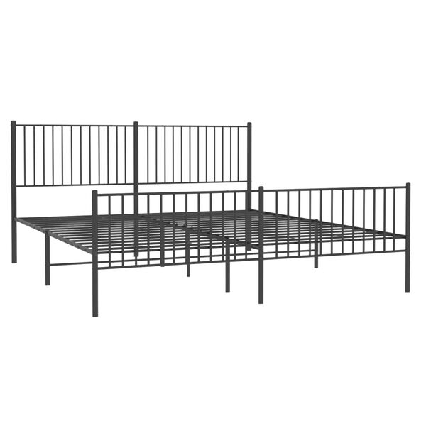 vidaXL Estructura cama sin colchón con estribo metal negro 200x200 cm