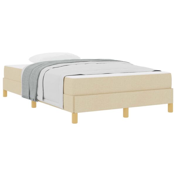 vidaXL Cama tipo Box Spring con colch&oacute;n Crema 120 x 190 cm tela