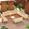 vidaXL Muebles de jard&iacute;n 13 pzas y cojines madera maciza de pino crema