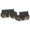 vidaXL Conjunto de sof&aacute;s de jard&iacute;n 6 uds. Gris rat&aacute;n sint&eacute;tico