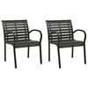 vidaXL Sillas de jardín 2 unidades acero y WPC negro
