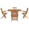 vidaXL Conjunto de Comedor de Jard&iacute;n Marr&oacute;n Madera de teca maciza
