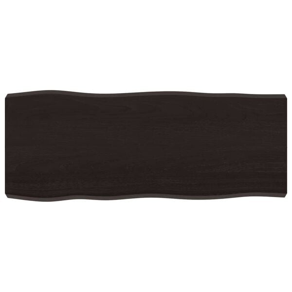 vidaXL Tablero mesa madera tratada borde vivo marr&oacute;n 100x40x(2-6) cm