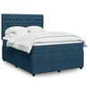 vidaXL Cama box spring con colch&oacute;n terciopelo azul oscuro 160x200 cm