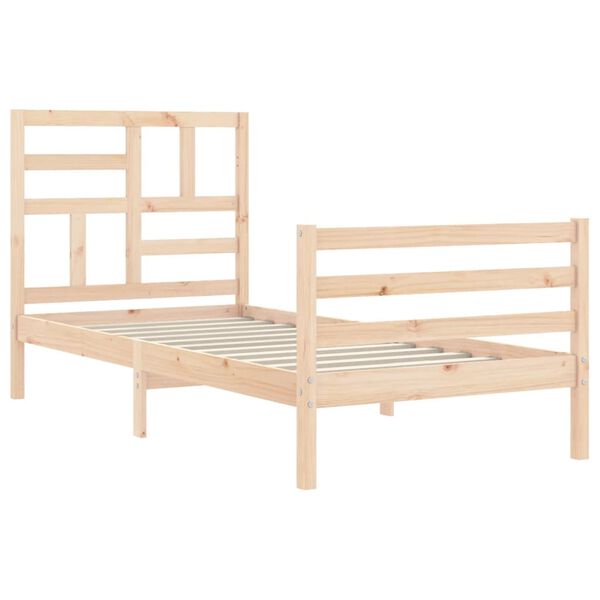 vidaXL Estructura de cama con cabecero madera maciza 100x200 cm