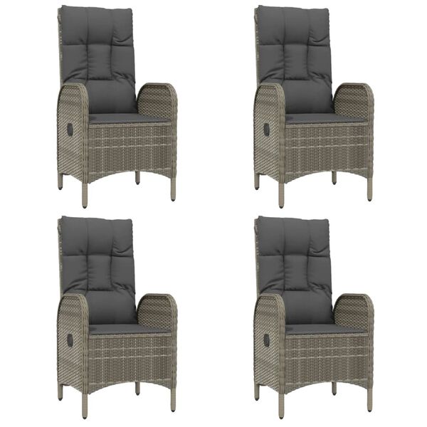 vidaXL Set comedor jardín 7 pzas y cojines ratán sintético gris