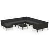 vidaXL Set muebles de jard&iacute;n 12 pzas y cojines rat&aacute;n sint&eacute;tico negro