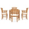 vidaXL Set de comedor de jard&iacute;n 5 pzas y cojines madera maciza de teca