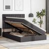 vidaXL Cama con almacenamiento y LED Gris 140 x 190 cm Cuero sint&eacute;tico