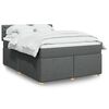vidaXL Cama box spring con colchón tela gris oscuro 140x190 cm