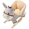 vidaXL Burro balanc&iacute;n de peluche con respaldo gris 60x32x55 cm