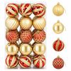 vidaXL Juego de bolas navide&ntilde;as 30 uds. Dorado y rojo &Oslash; 6 cm Pl&aacute;stico