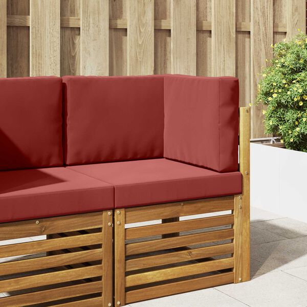 vidaXL Coj&iacute;n para sof&aacute; de exterior 3 pcs Rojo vino tinto Poli&eacute;ster