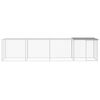 vidaXL Gallinero con techo acero galvanizado gris claro 403x98x90 cm