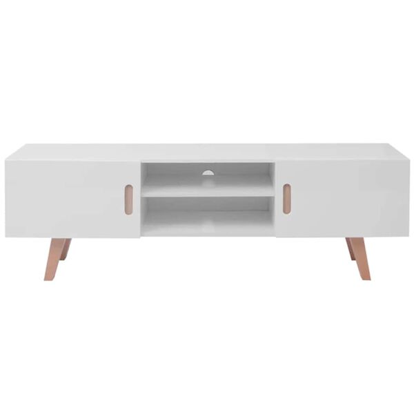 vidaXL Mueble para TV MDF blanco brillante 150x35x48,5 cm
