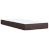 vidaXL Cama box spring con colch&oacute;n tela marr&oacute;n oscuro 90x200 cm