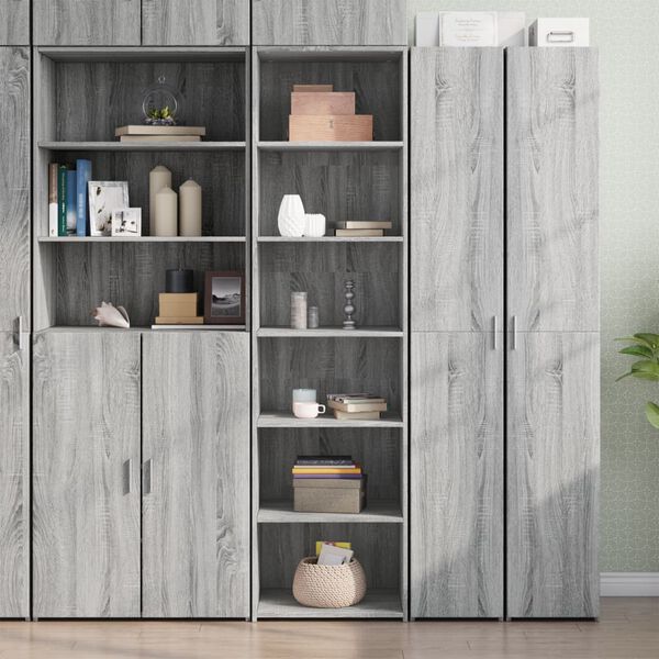 vidaXL Aparador alto madera de ingenier&iacute;a gris Sonoma 50x41x185 cm