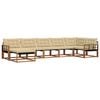 vidaXL Conjunto de sof&aacute;s de exterior 7 uds. Natural y Beige