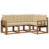 vidaXL Conjunto de sof&aacute;s de exterior 4 uds. Natural y Beige
